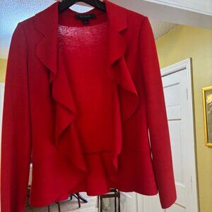 St John red ruffle jacket